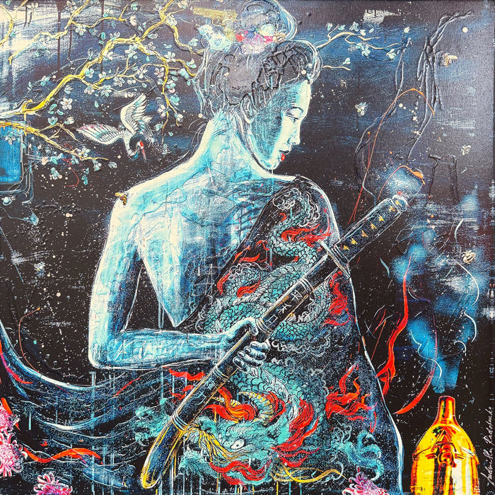 Night Samurai · ReArt Estate 100x100cm
