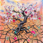 FullArt Desert Blooming - Artistico Pregiato Foulard Unisex Firmato 140X140, limited edition
