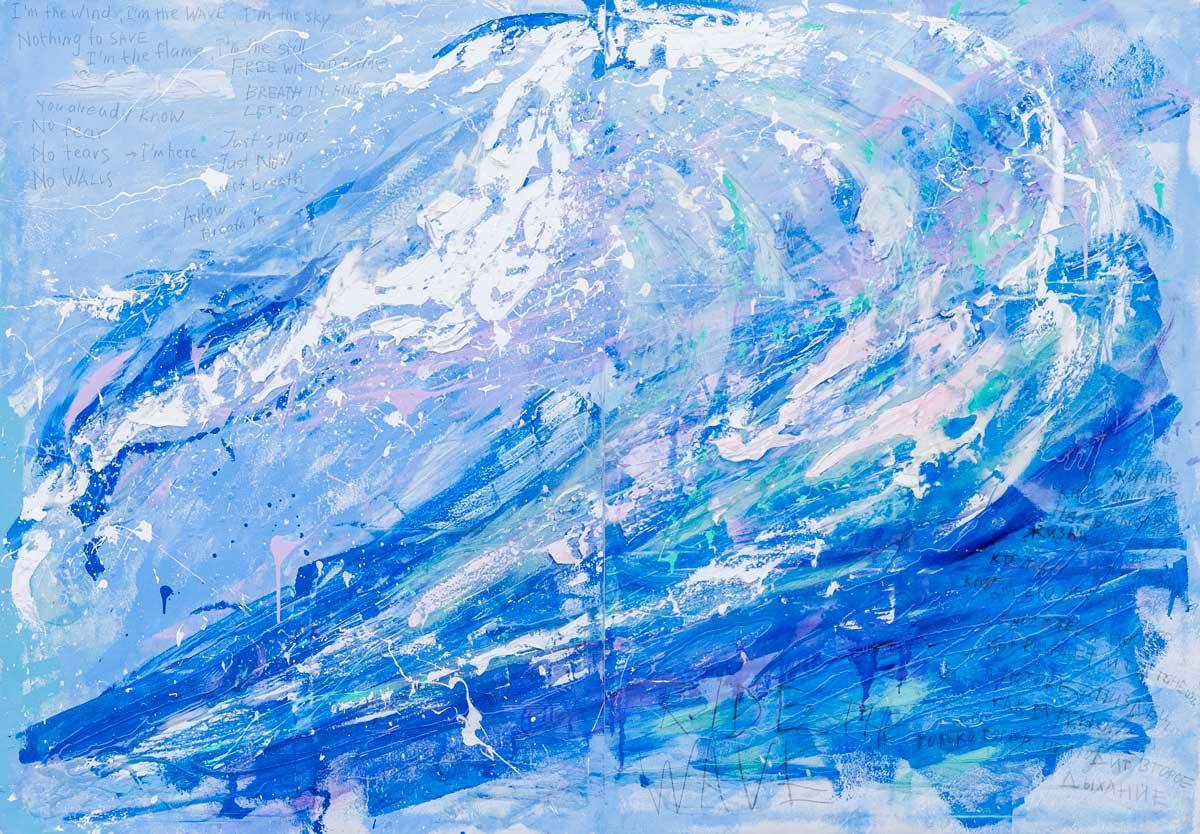 FullArt Ride the Wave - Artistico Pregiato Foulard Unisex Firmato 140X200, limited edition
