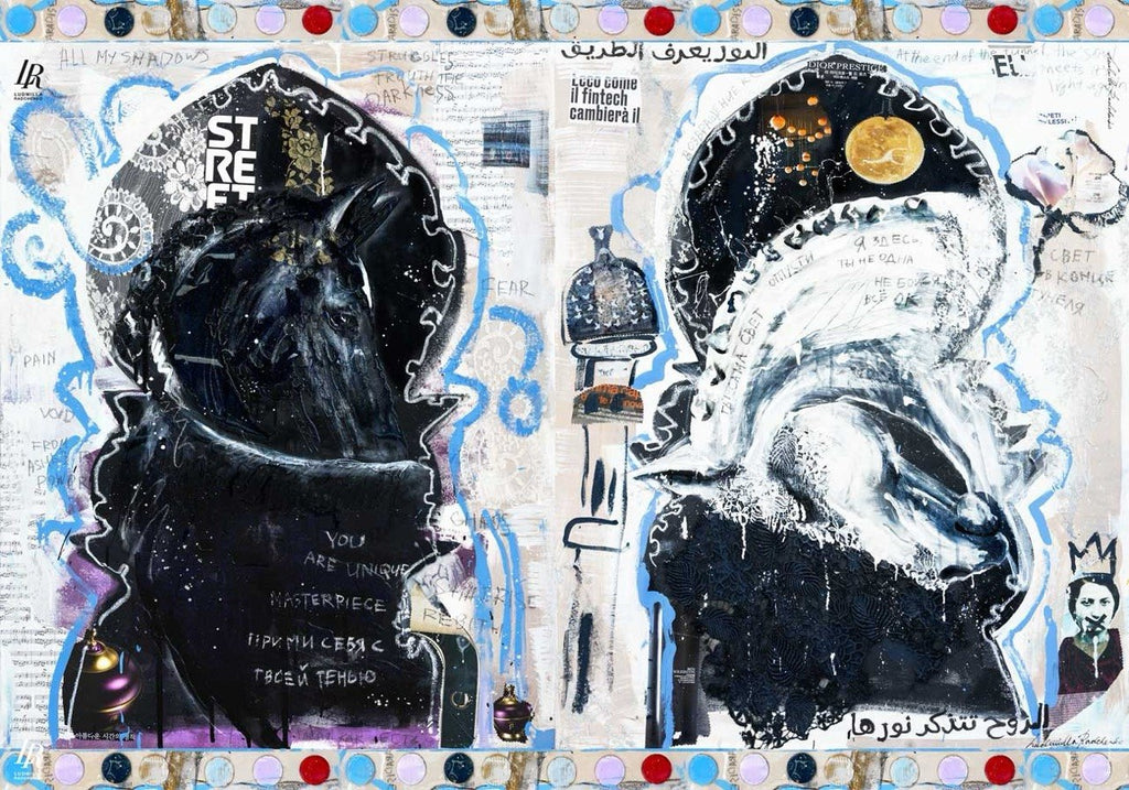FullArt Shadow & Light - Artistico Pregiato Foulard Unisex Firmato 140X200, limited edition