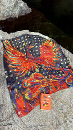 FullArt Fire Bird - Artistico Pregiato Foulard Unisex Firmato 140X140, limited edition