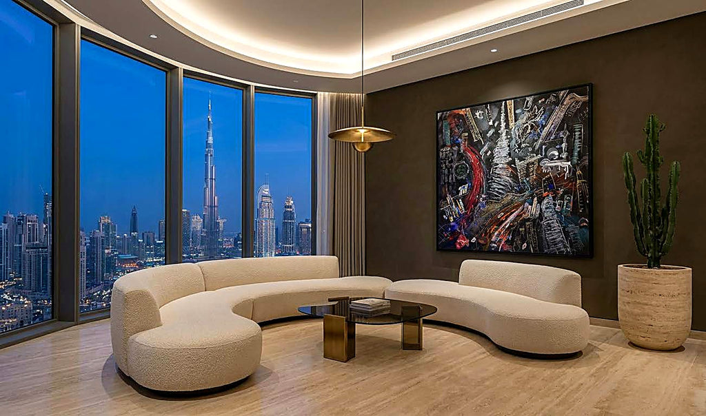 FullArt Dubai Chaos - Artistico Pregiato Foulard Unisex Firmato 140X140, limited edition
