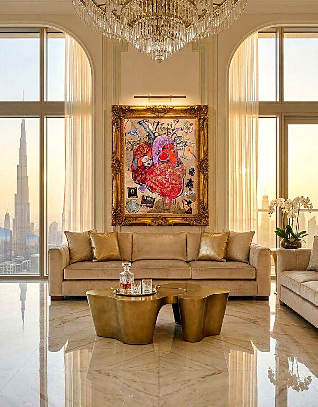FullArt Heart Attack - Artistico Pregiato Foulard Unisex Firmato 140X200, limited edition