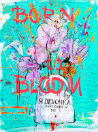 FullArt Born to Bloom - Artistico Pregiato Foulard Unisex Firmato 140X200, limited edition