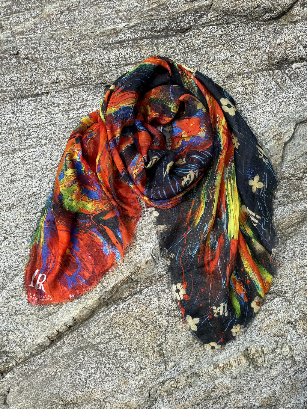 FullArt Fire Bird - Artistico Pregiato Foulard Unisex Firmato 140X140, limited edition