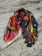FullArt Fire Bird - Artistico Pregiato Foulard Unisex Firmato 140X140, limited edition