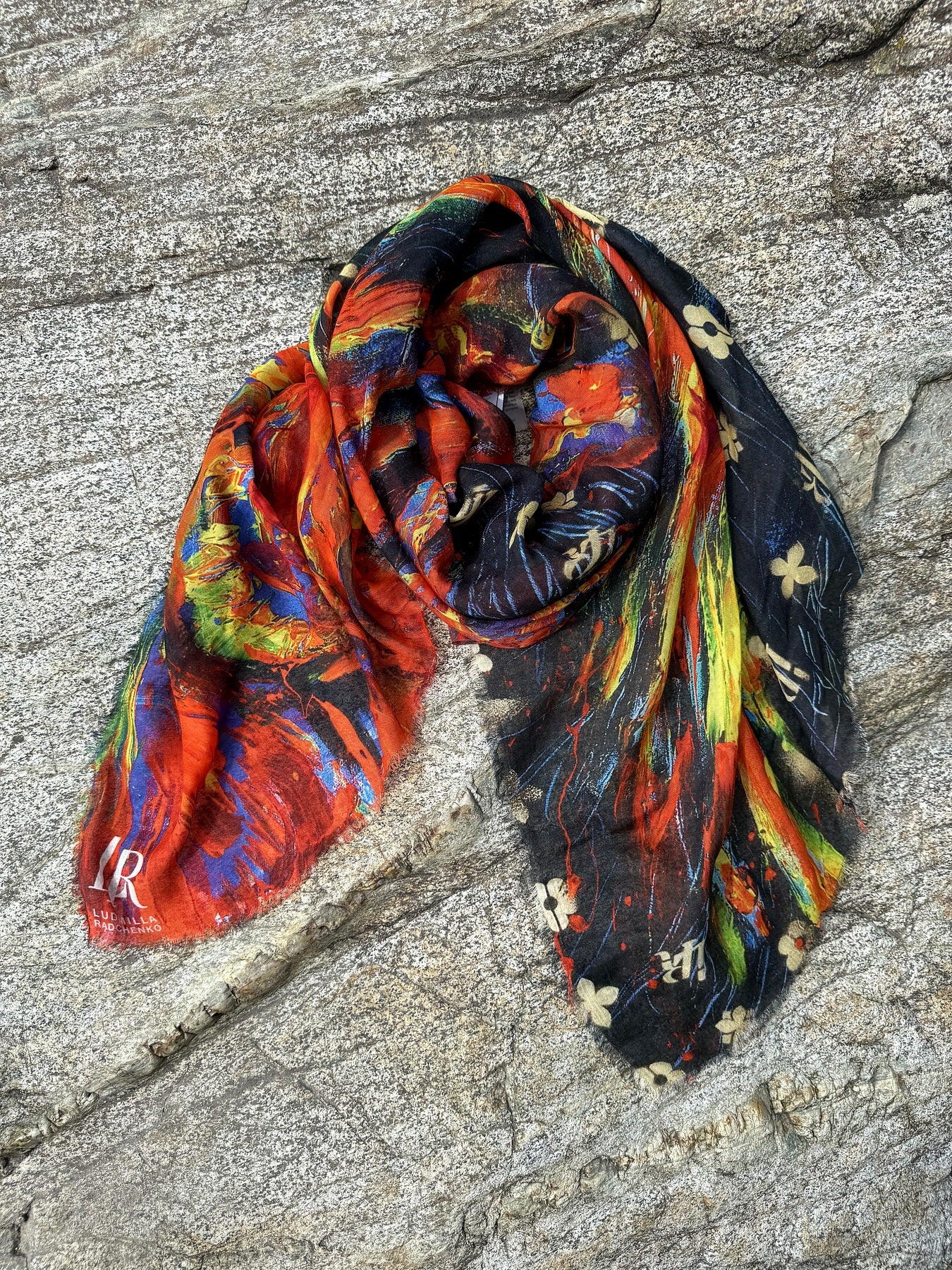 FullArt Fire Bird - Artistico Pregiato Foulard Unisex Firmato 140X140, limited edition