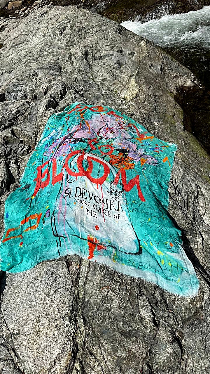 FullArt Born to Bloom - Artistico Pregiato Foulard Unisex Firmato 140X200, limited edition