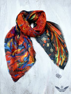 FullArt Fire Bird - Artistico Pregiato Foulard Unisex Firmato 140X140, limited edition