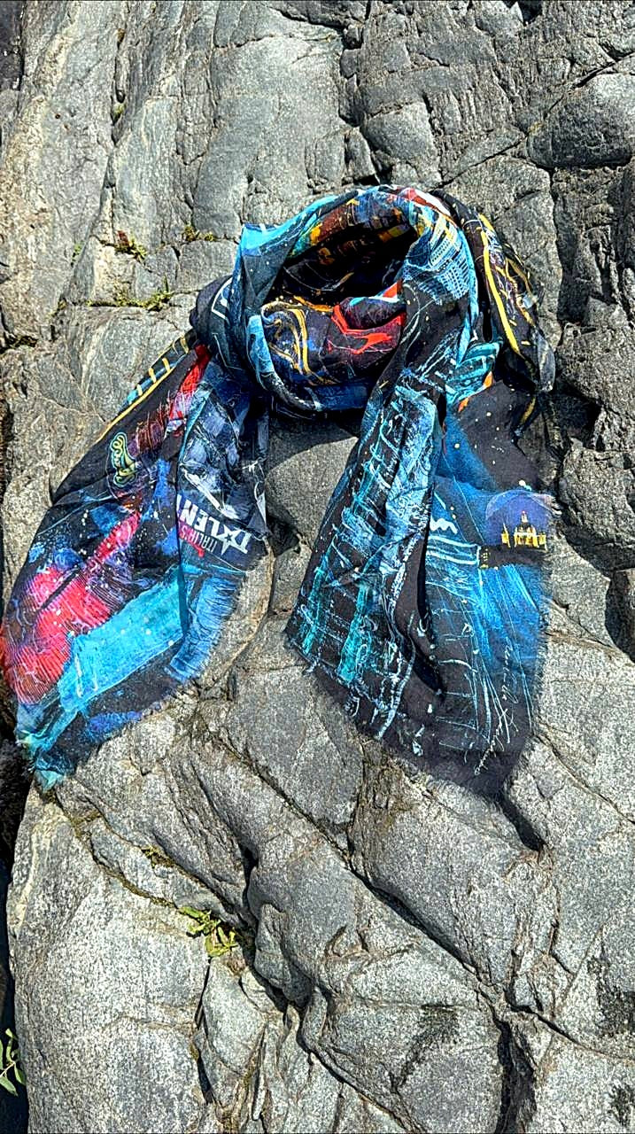 FullArt Dubai Chaos - Artistico Pregiato Foulard Unisex Firmato 140X140, limited edition