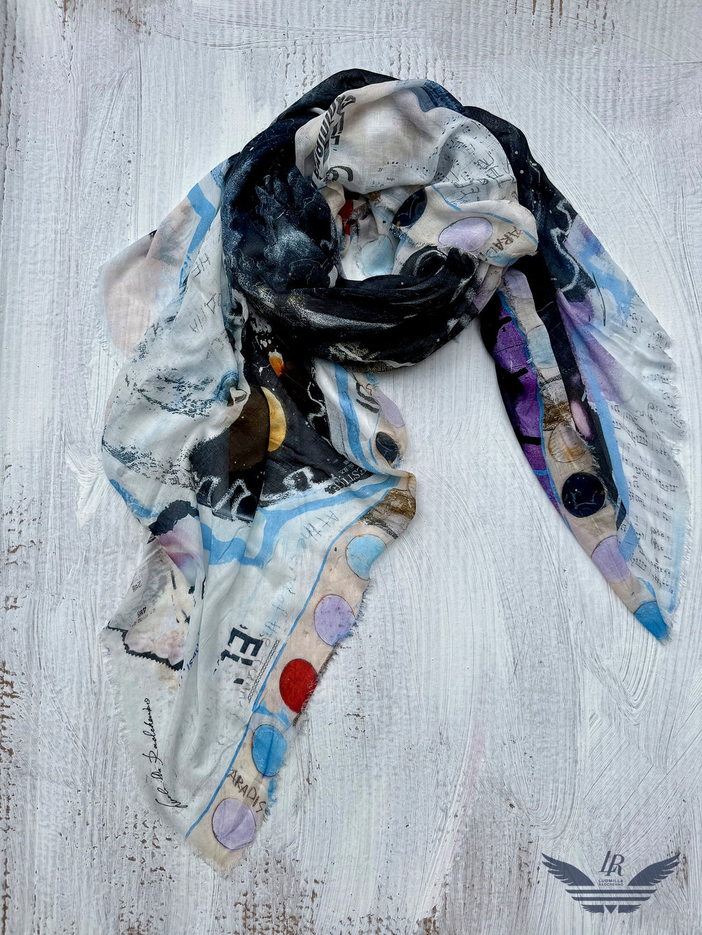 FullArt Shadow & Light - Artistico Pregiato Foulard Unisex Firmato 140X200, limited edition