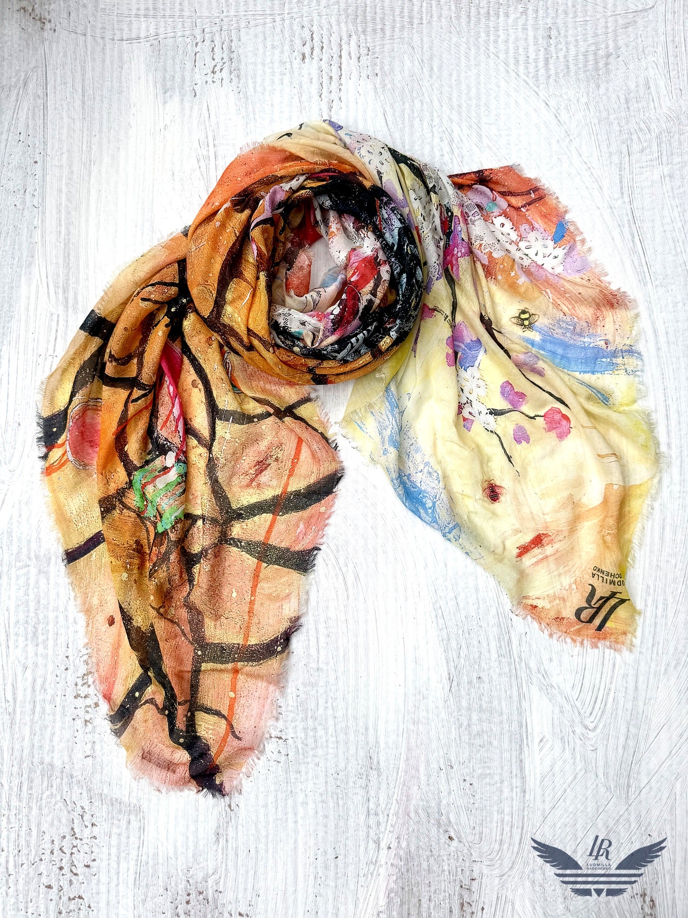 FullArt Desert Blooming - Artistico Pregiato Foulard Unisex Firmato 140X140, limited edition