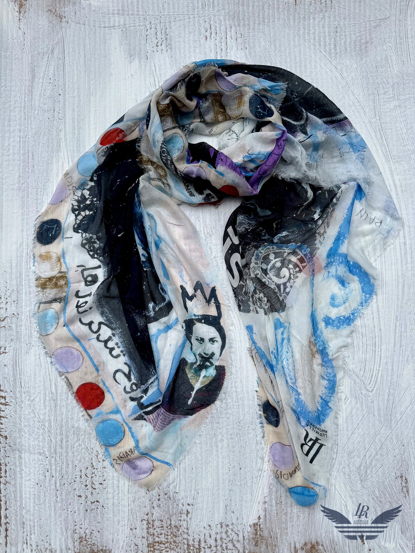 FullArt Shadow & Light - Artistico Pregiato Foulard Unisex Firmato 140X200, limited edition