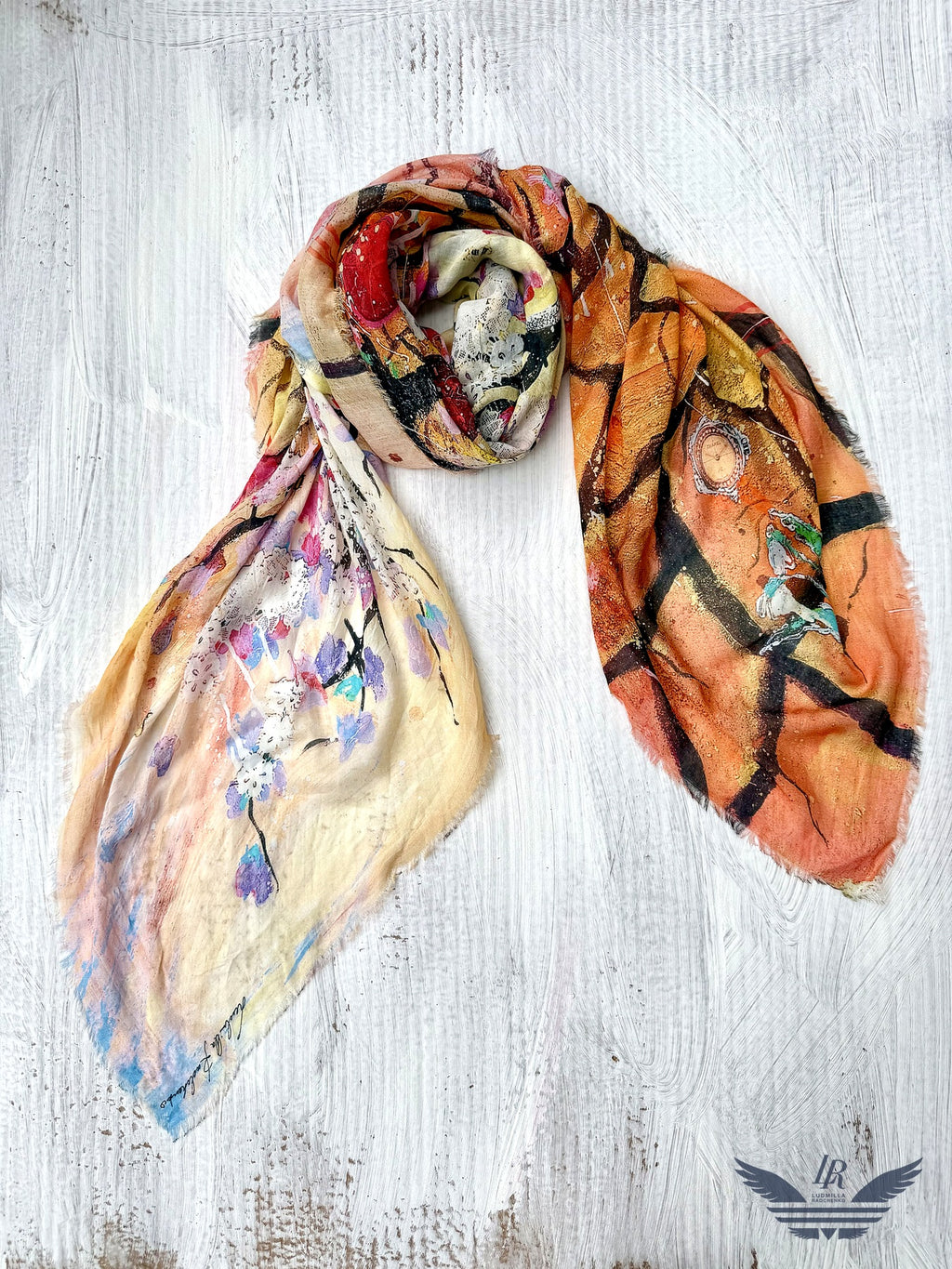 FullArt Desert Blooming - Artistico Pregiato Foulard Unisex Firmato 140X140, limited edition