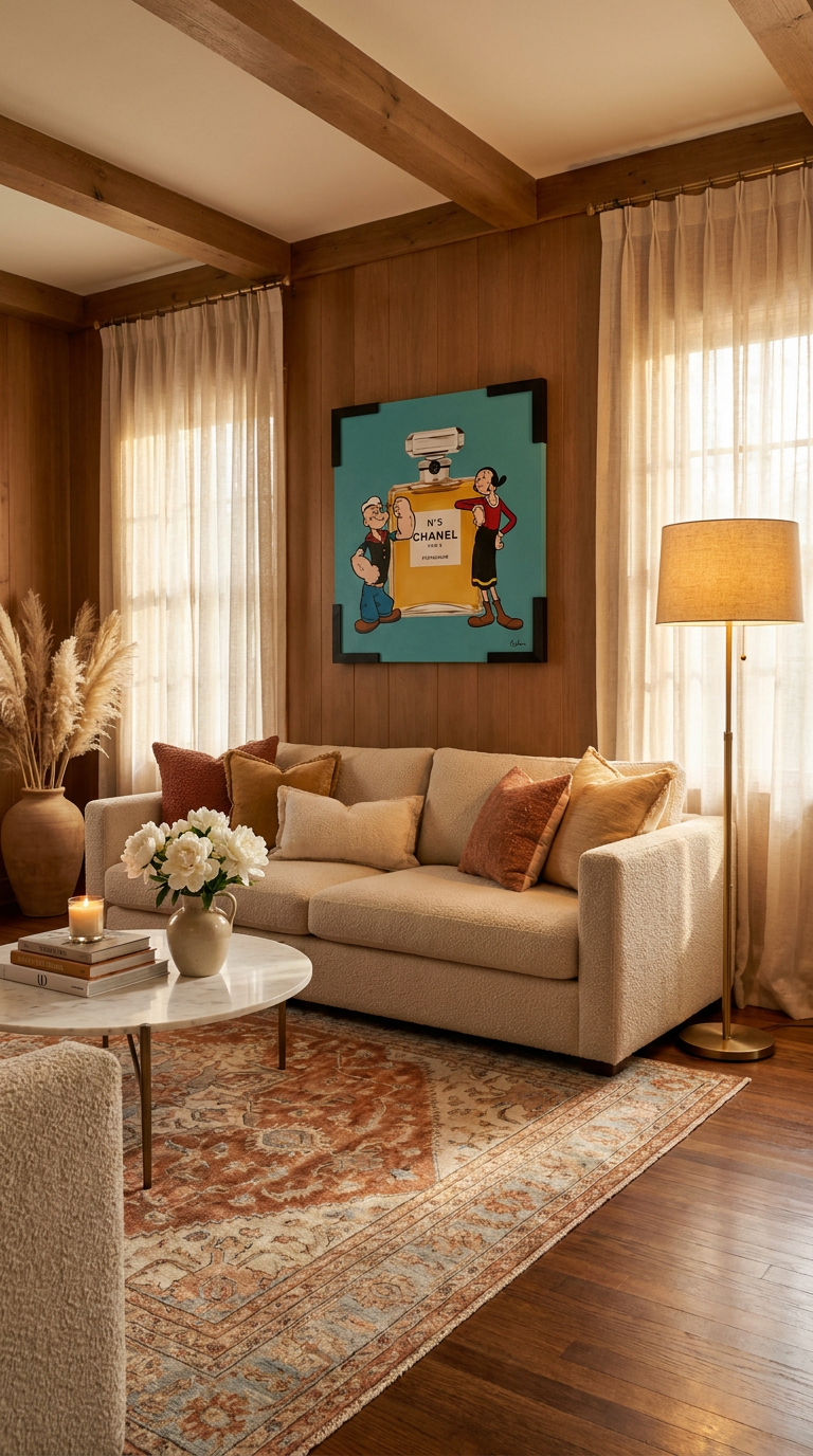 Chanel Brand Power in warm cozy luxury living room