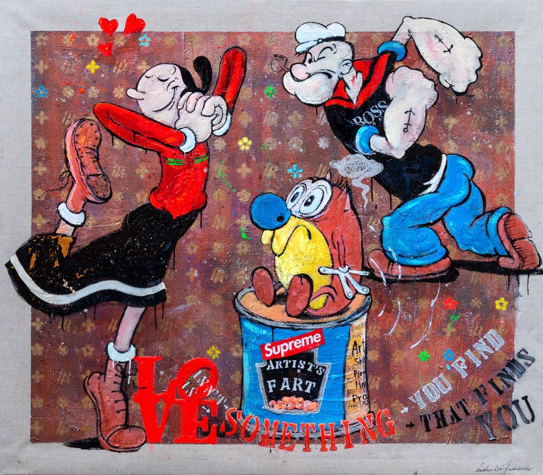 Art Work  ARTIST's FART, 140X160 Cm , Art Series ICONS RECYCLING 2022, unique piece