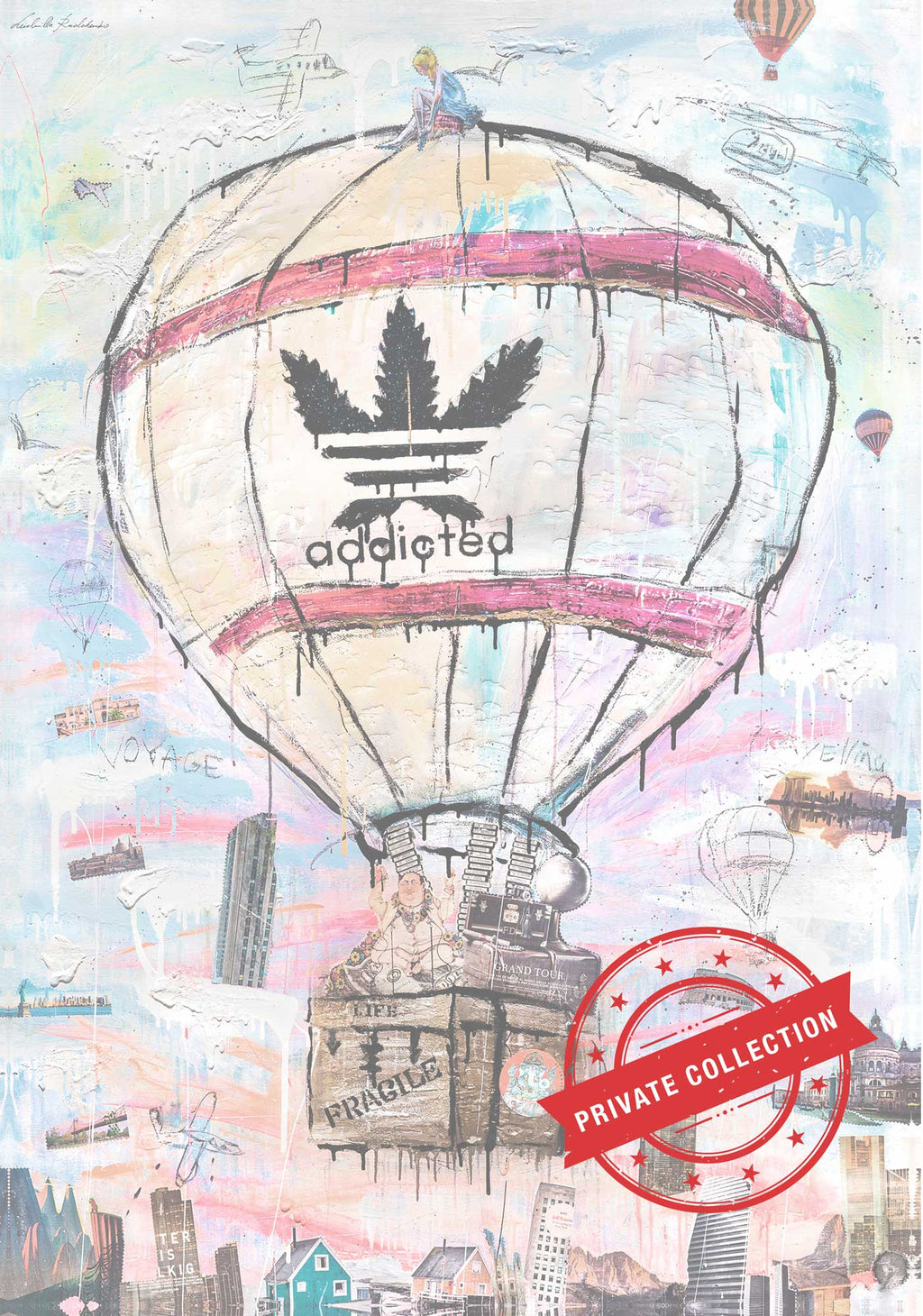 ArtWork Addicted To Travel 180 X 130Cm, Art  Serie Voyage 2020, private collection