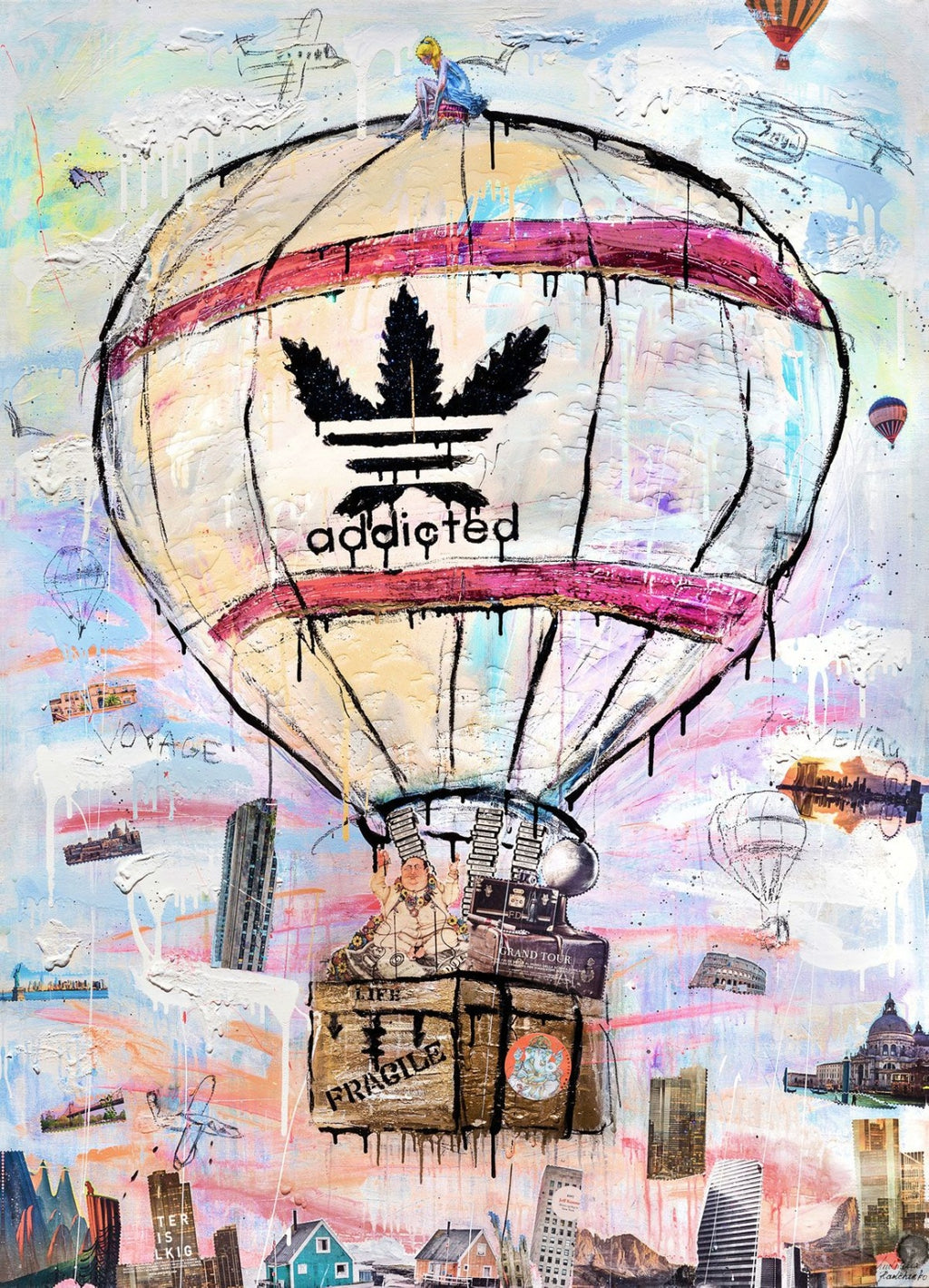 ArtWork Addicted To Travel 180 X 130Cm, Art  Serie Voyage 2020, private collection