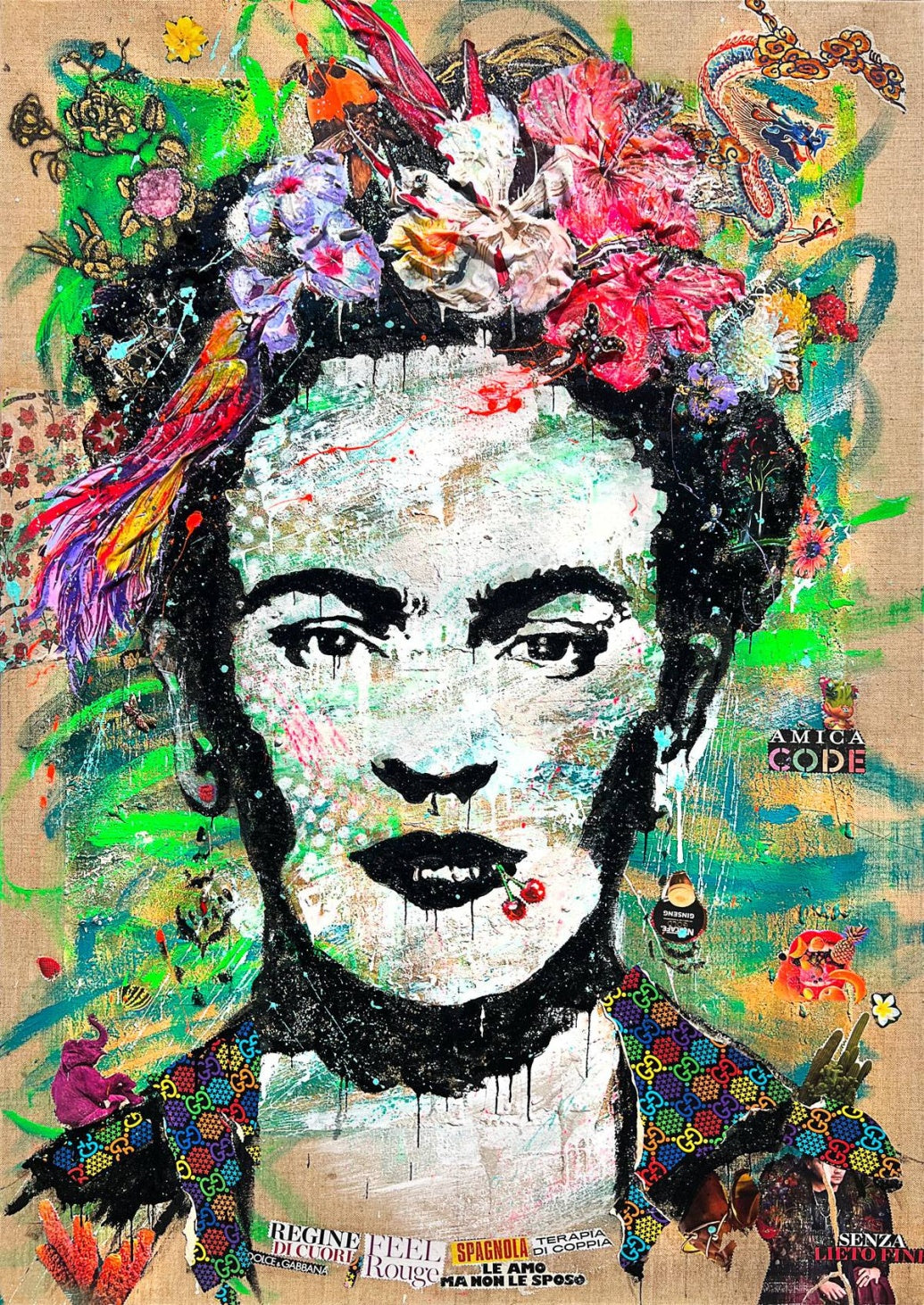ArtWork FRIDA FOCUS, 200X140Cm, pezzo unico 2023