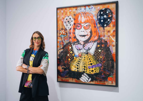 ArtWork KUSAMA WORLD 135X105Cm, pezzo unico Anno 2023
