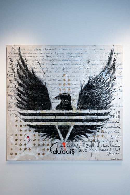 BLACK POWER, Art Work 190X190cm,  Art Series THE WINGS of POWER 2025, Dubai.