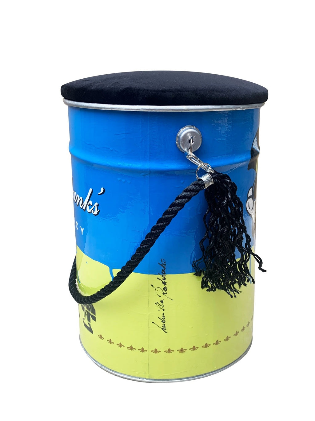 Crypto Pouf Blue/Yellow