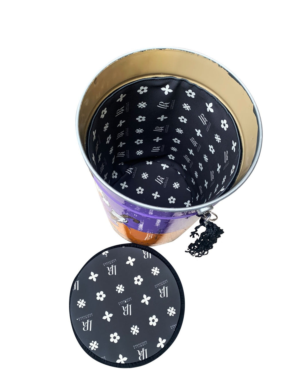 Crypto Pouf Violet/Orange