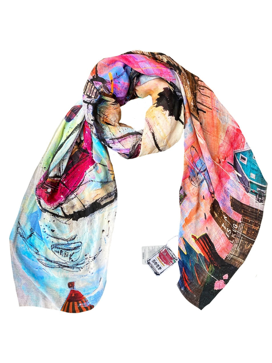 Fullart ADDICTED Artistico Foulard Unisex Firmato - 140X200cm, art-to-wear, limited edition.
