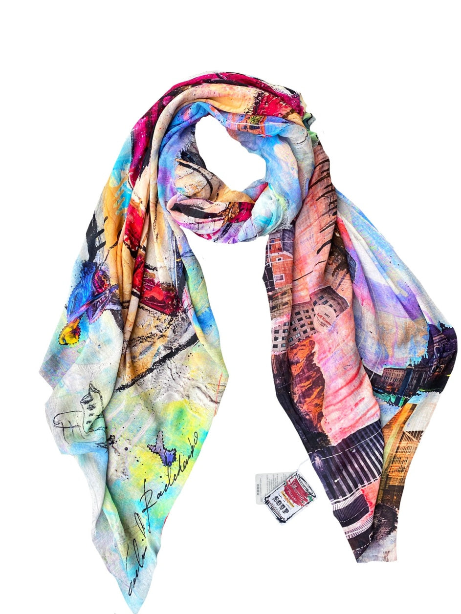 Fullart ADDICTED Artistico Foulard Unisex Firmato - 140X200cm, art-to-wear, limited edition.
