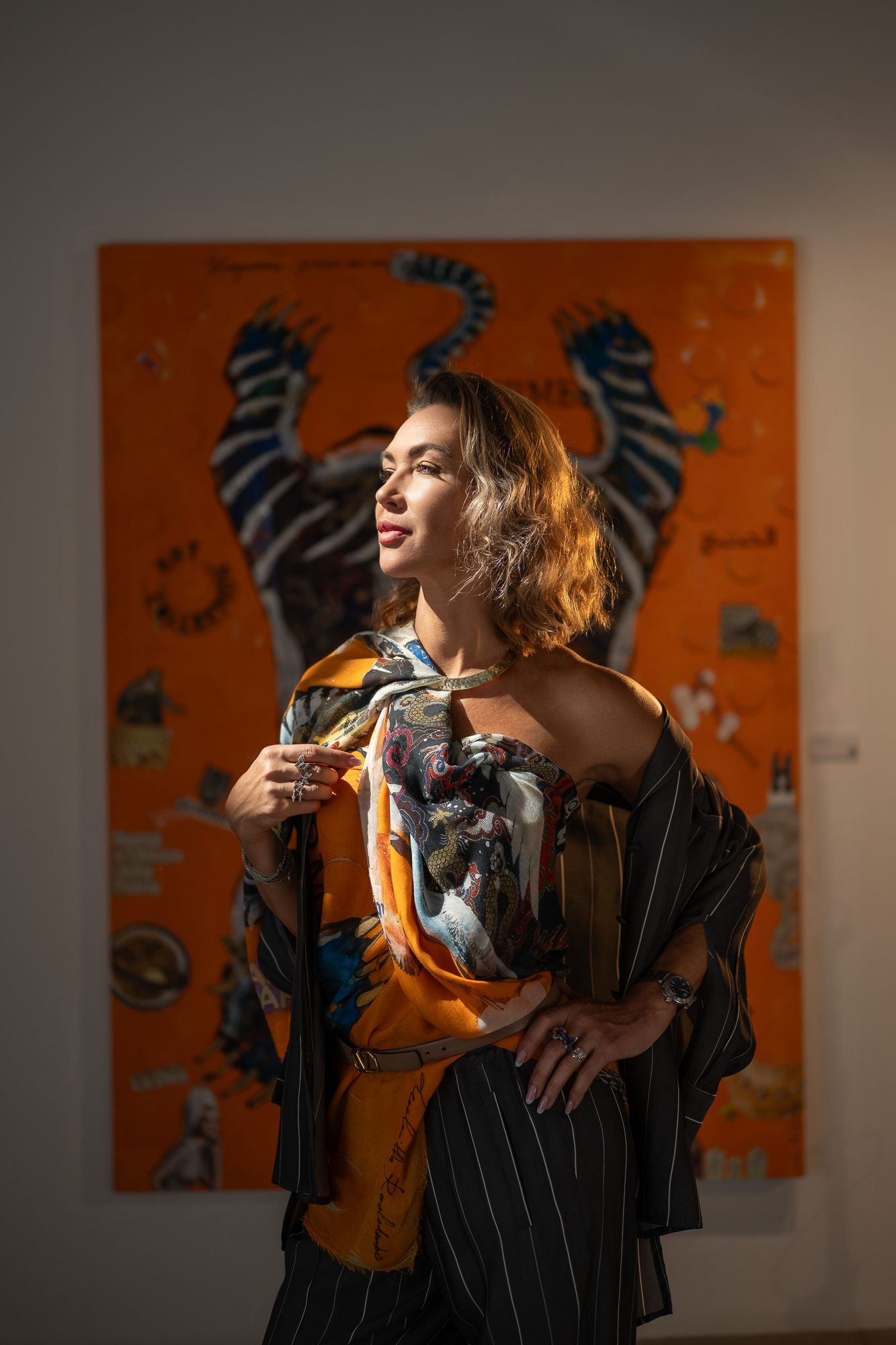 Fullart AVARIZIA - Artistico  Foulard Unisex Firmato - 140X200cm, Multiplo d’arte da indossare, limited edition