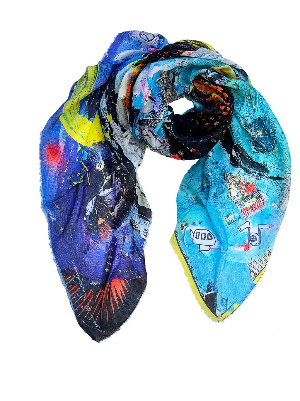 FullArt Badman - Artistico Foulard Unisex Firmato - 140X200cm, art-to-wear, limited edition