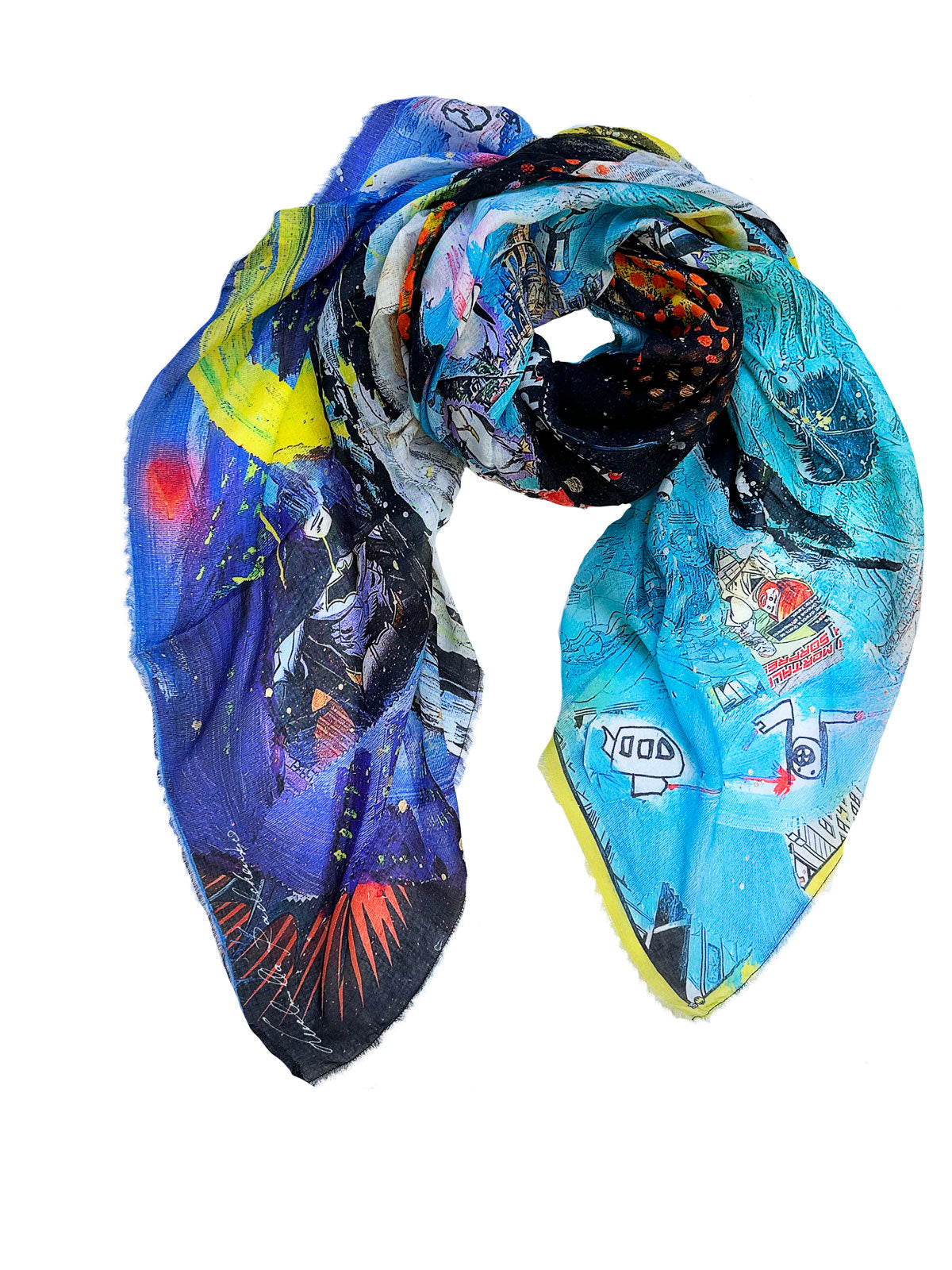 FullArt Badman - Artistico Foulard Unisex Firmato - 140X200cm, art-to-wear, limited edition