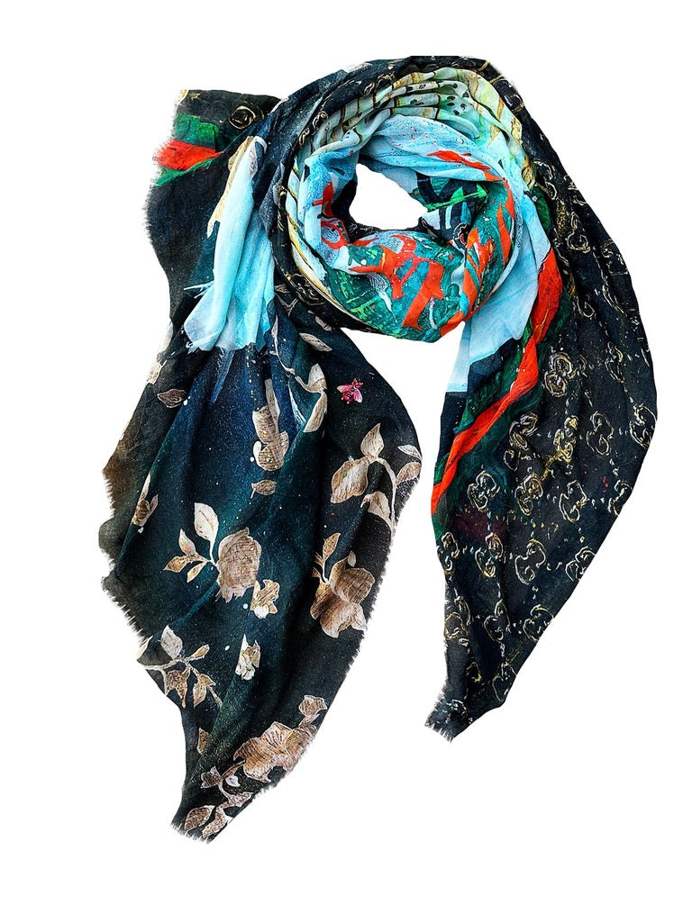 FullArt Be Green -  Artistico  Foulard Unisex Firmato - 140X200cm, art-to-wear , limited edition
