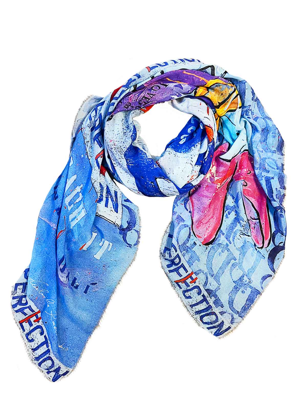 Fullart BEAUTY TABS - Artistico Foulard Unisex Firmato - 140X140cm, art-to-wear, limited edition