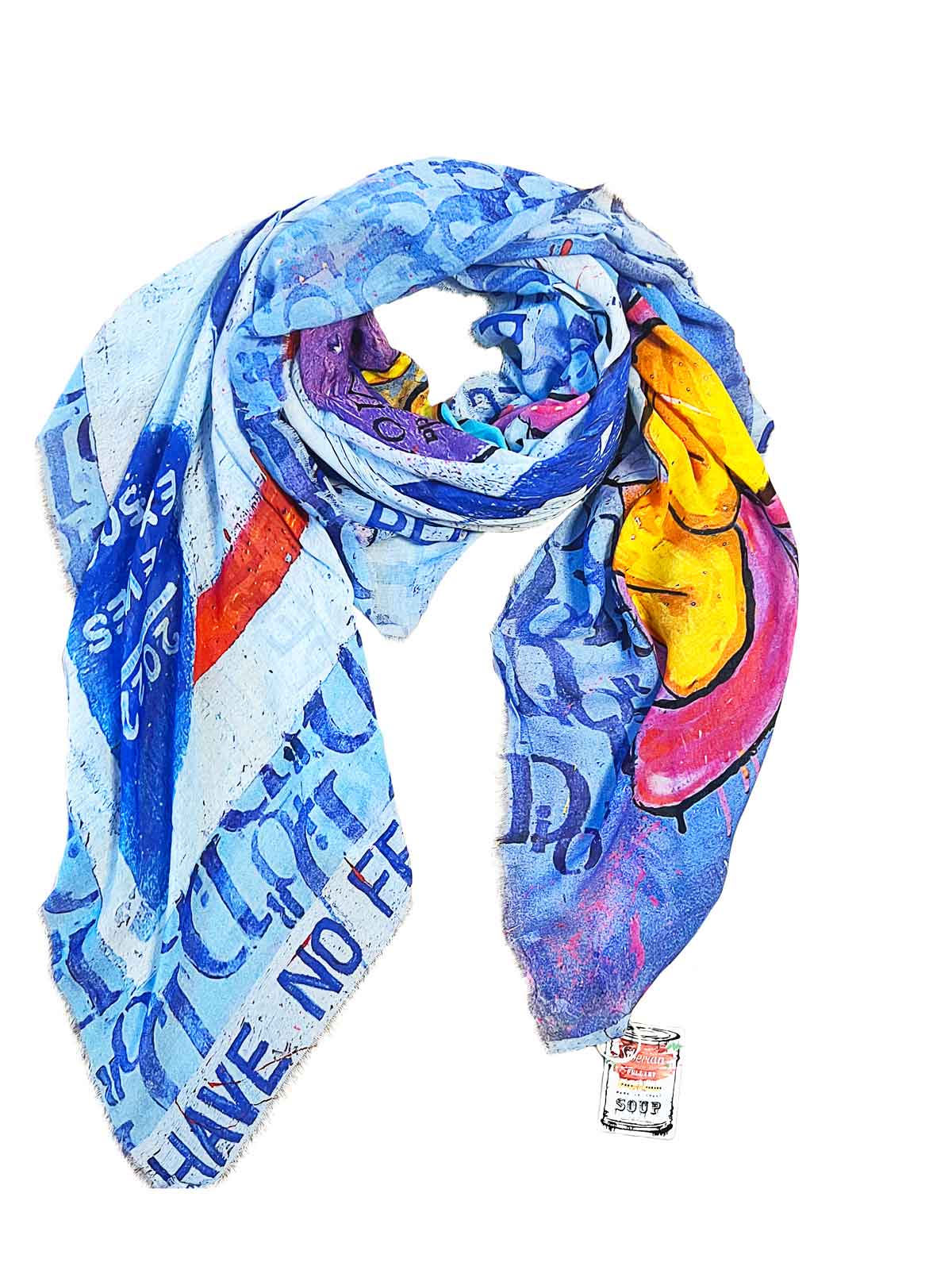 Fullart BEAUTY TABS - Artistico Foulard Unisex Firmato - 140X140cm, art-to-wear, limited edition