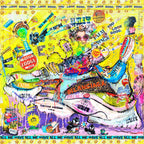 FullArt Bilanciaga - Artistico Pregiato Foulard Unisex Colorato Firmato 140X140, art to wear, limited edition