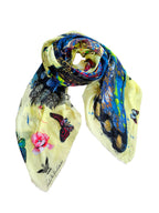 FullArt BUTTERFLY LIGHT TIME, "The Wings of Power" Pregiato Foulard Unisex Colorato Firmato 140X140