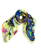FullArt BUTTERFLY LIGHT TIME, "The Wings of Power" Pregiato Foulard Unisex Colorato Firmato 140X140