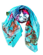 Fullart Chance To Live Forever  - Artistico Pregiato Foulard Unisex Colorato Firmato - 140X140Cm,Art to wear, limited edition