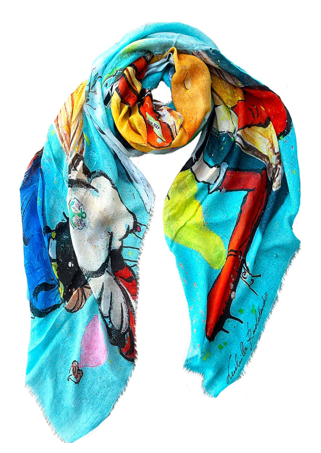 FullArt Channel Enfant - Artistico Pregiato Foulard Unisex Colorato Firmato 140X140, limited edition