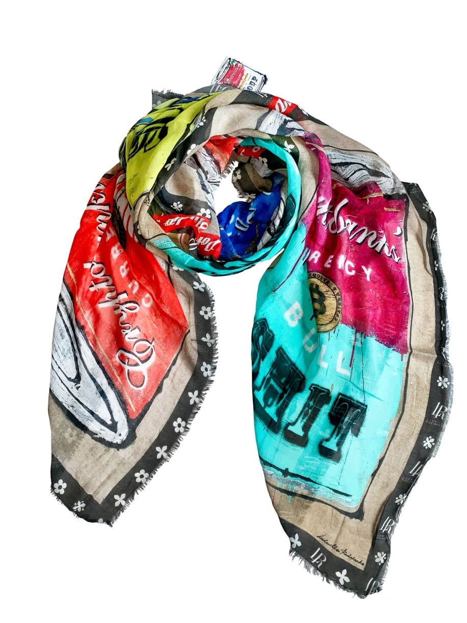 Fullart Cryptobanks - Artistico Foulard Unisex Firmato - 140X200cm, art-to-wear, limited edition