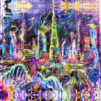 FullArt Dubai Experience - Artistico  Foulard Unisex Firmato - 140X140cm, Multiplo d’arte da indossare, limited edition