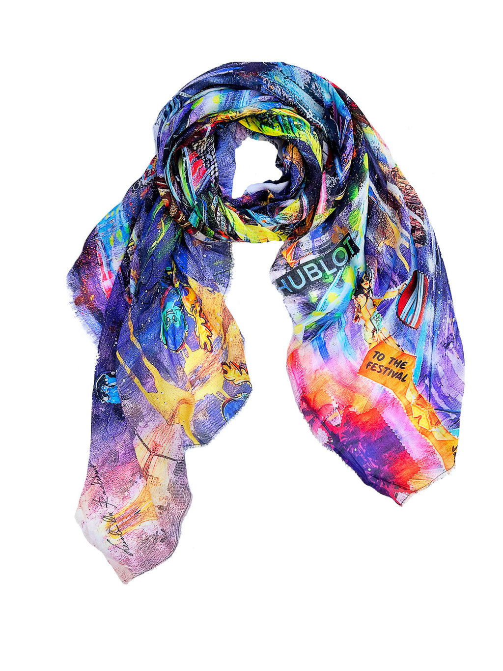 FullArt Dubai Experience - Artistico  Foulard Unisex Firmato - 140X140cm, Multiplo d’arte da indossare, limited edition