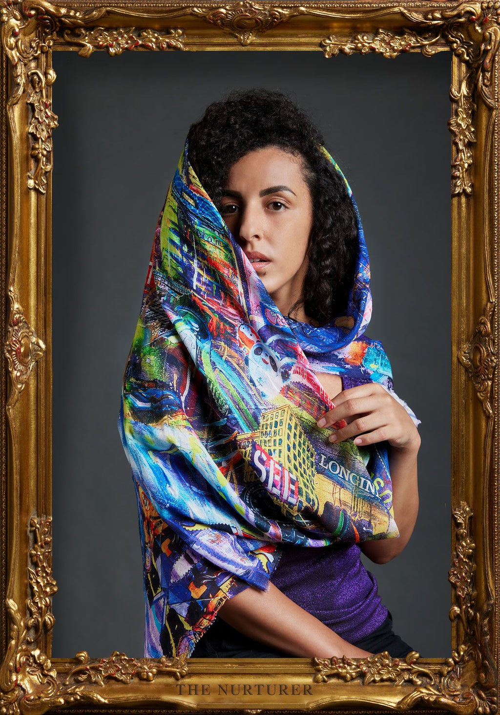 FullArt Dubai Experience - Artistico  Foulard Unisex Firmato - 140X140cm, Multiplo d’arte da indossare, limited edition