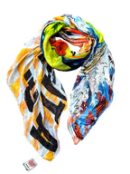 FullArt Duck Revolution  - Artistico Pregiato Foulard Unisex Colorato Firmato - 140X140cm, art to wear , limited edition