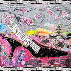 Fullart Fior De Rock - Artistico Pregiato Foulard Unisex Colorato Firmato - 140X140cm,art to wear, limited edition