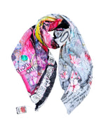 Fullart Fior De Rock - Artistico Pregiato Foulard Unisex Colorato Firmato - 140X140cm,art to wear, limited edition