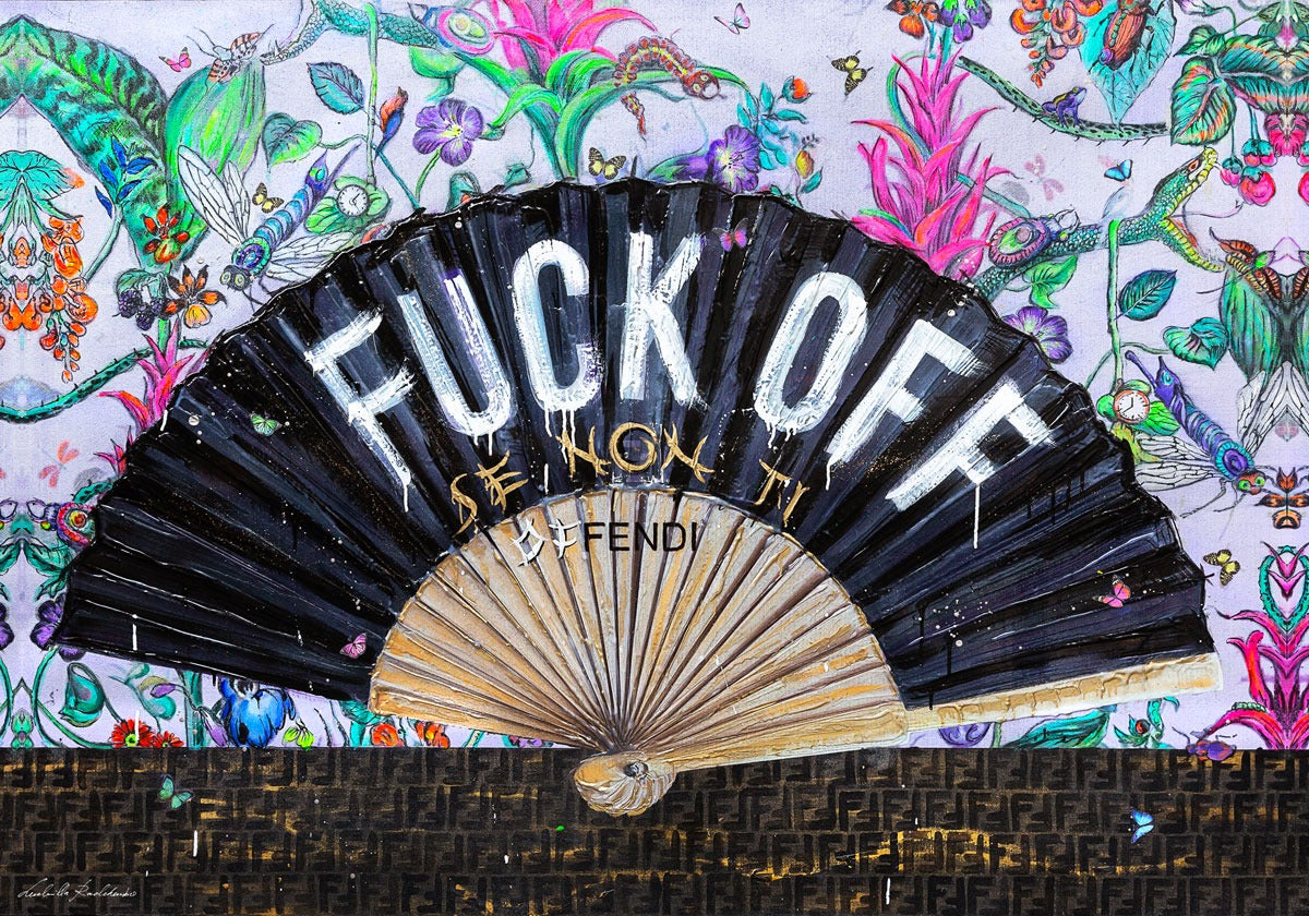 Fullart Fuck Off -  Artistico Foulard Unisex Firmato - 140X200cm, art-to-wear, limited edition