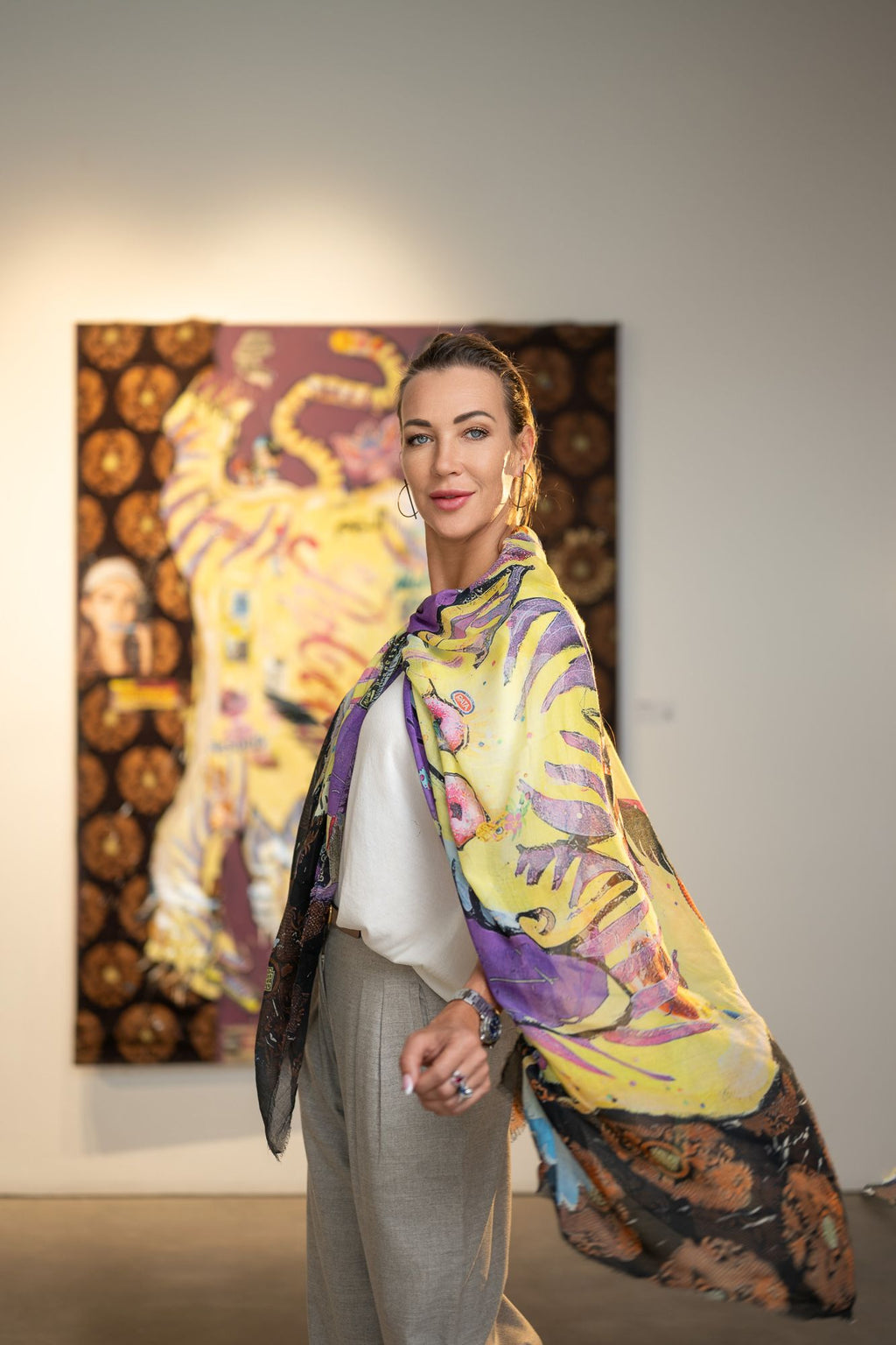 FullArt GOLA - Artistico  Foulard Unisex Firmato - 140X200cm, Multiplo d’arte da indossare, limited edition