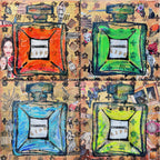 Fullart Gold Channel Of Life  - Artistico Foulard Unisex Firmato - 140X140cm, Art to wear, limited edition